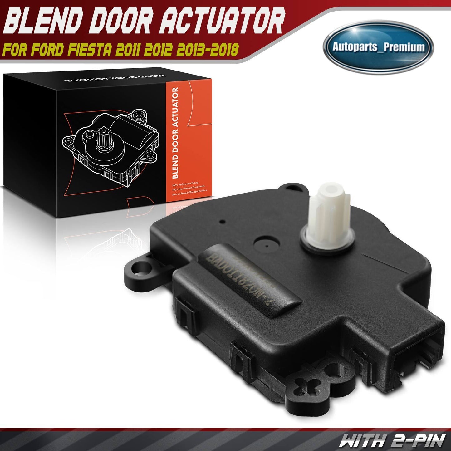 Heater A/C Blend Air Door Actuator w/2-pin for Ford Fiesta 2011-2019 BE8Z19E616A