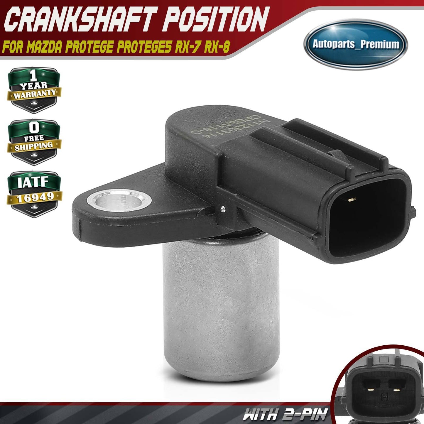 1x New Engine Crankshaft Position Sensor for Mazda Protege Protege5 RX-7 RX-8