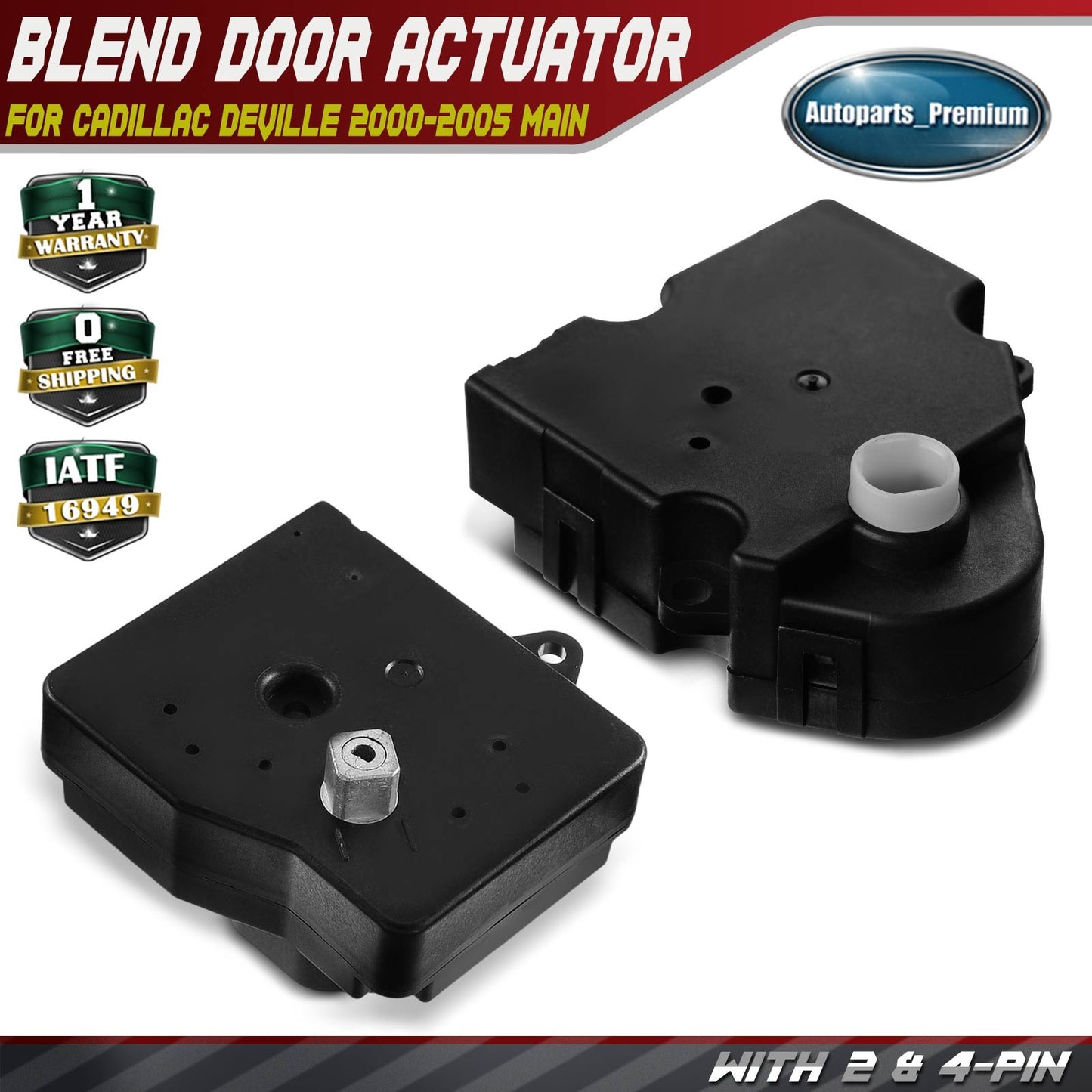 2x HVAC Air Door Actuator w/ Temperature Actuator for Cadillac DeVille 2000-2005