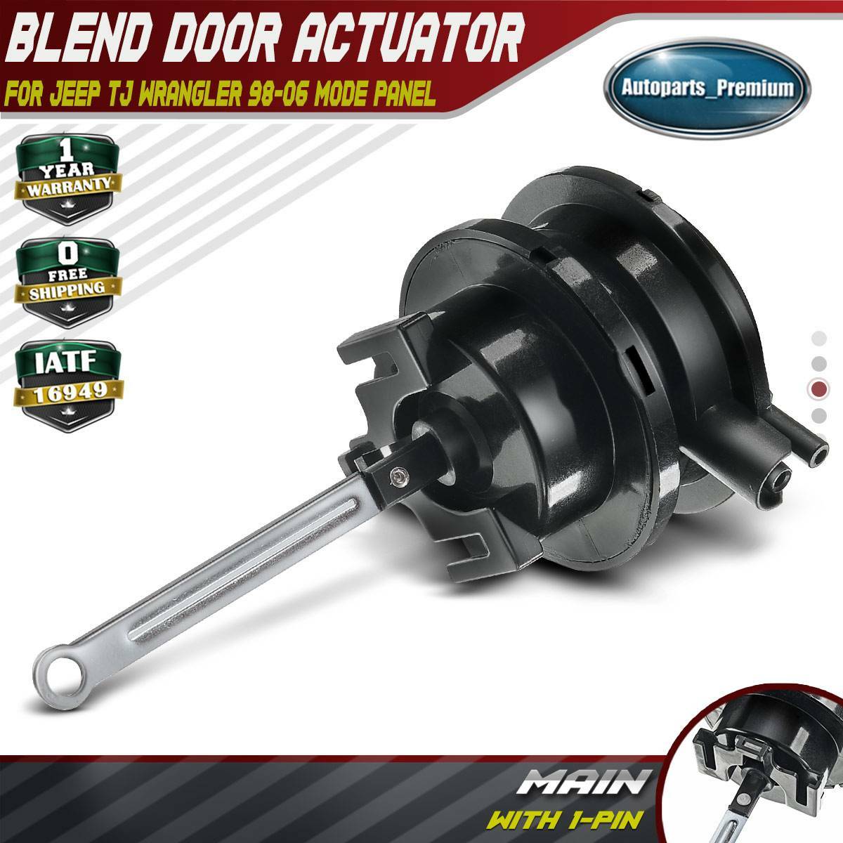 AC Heater Blend Door Actuator Mode Panel for Jeep TJ Wrangler 98-06 Main 604-934