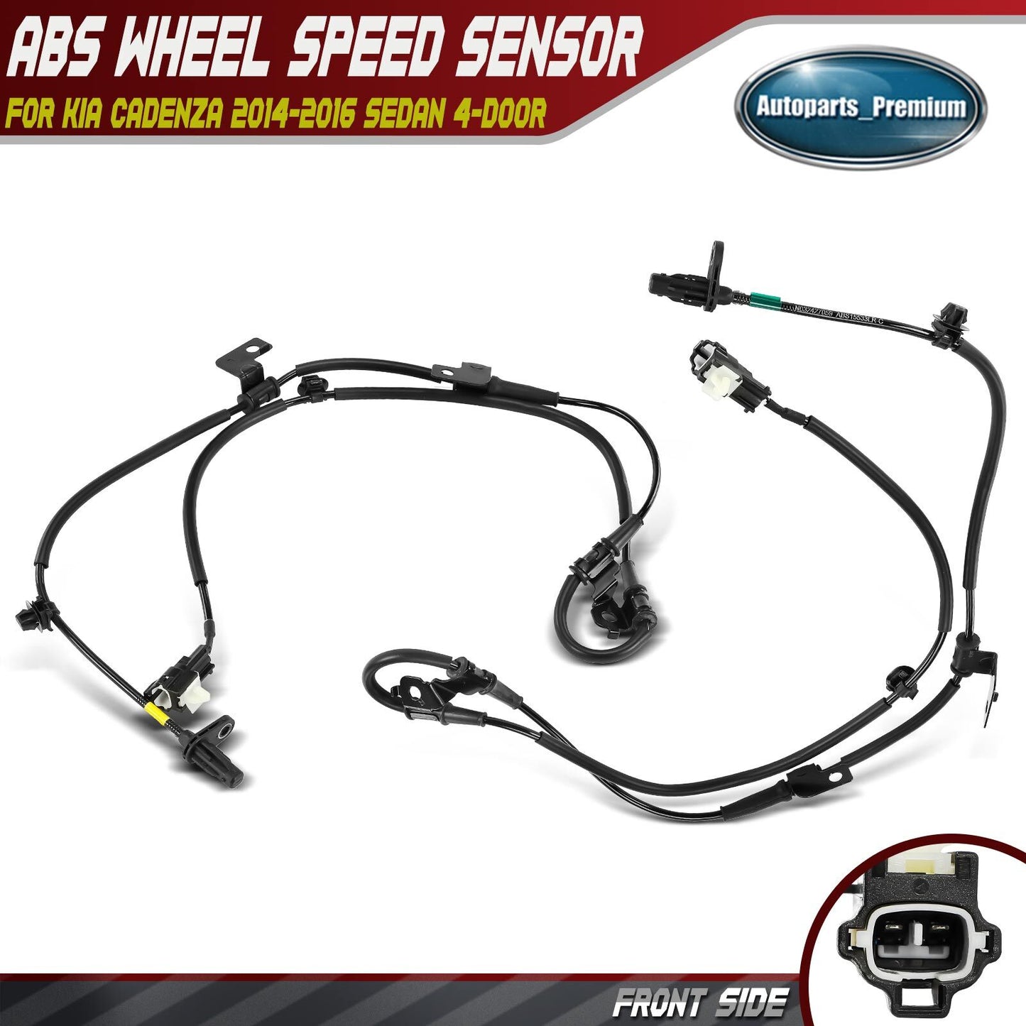 2x Front Left & Right ABS Wheel Speed Sensor for Kia Cadenza 14-16 Sedan 4-Door
